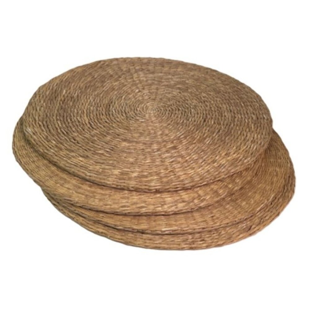 Woven Wicker Placemat Large Tableware Charger Set Heat Resistant 16" Round 4 pc